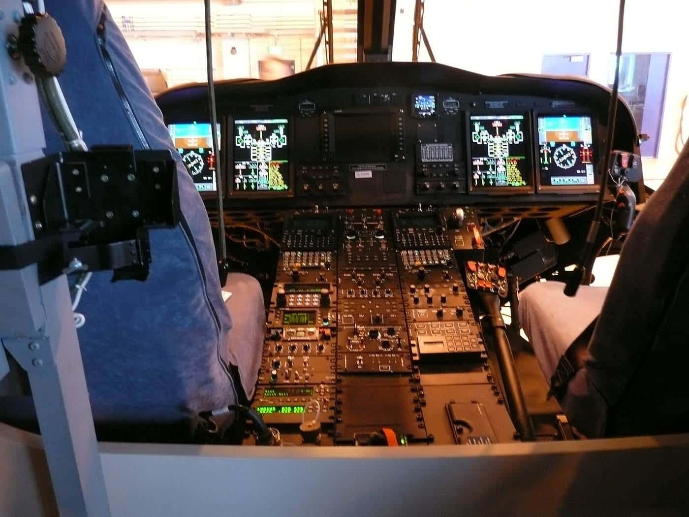 A helicopter cockpit